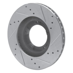 Toyota Tacoma Brake Rotor (1) - Front Left - R1 Concepts - Drilled & Slotted - Silver - `95-`04